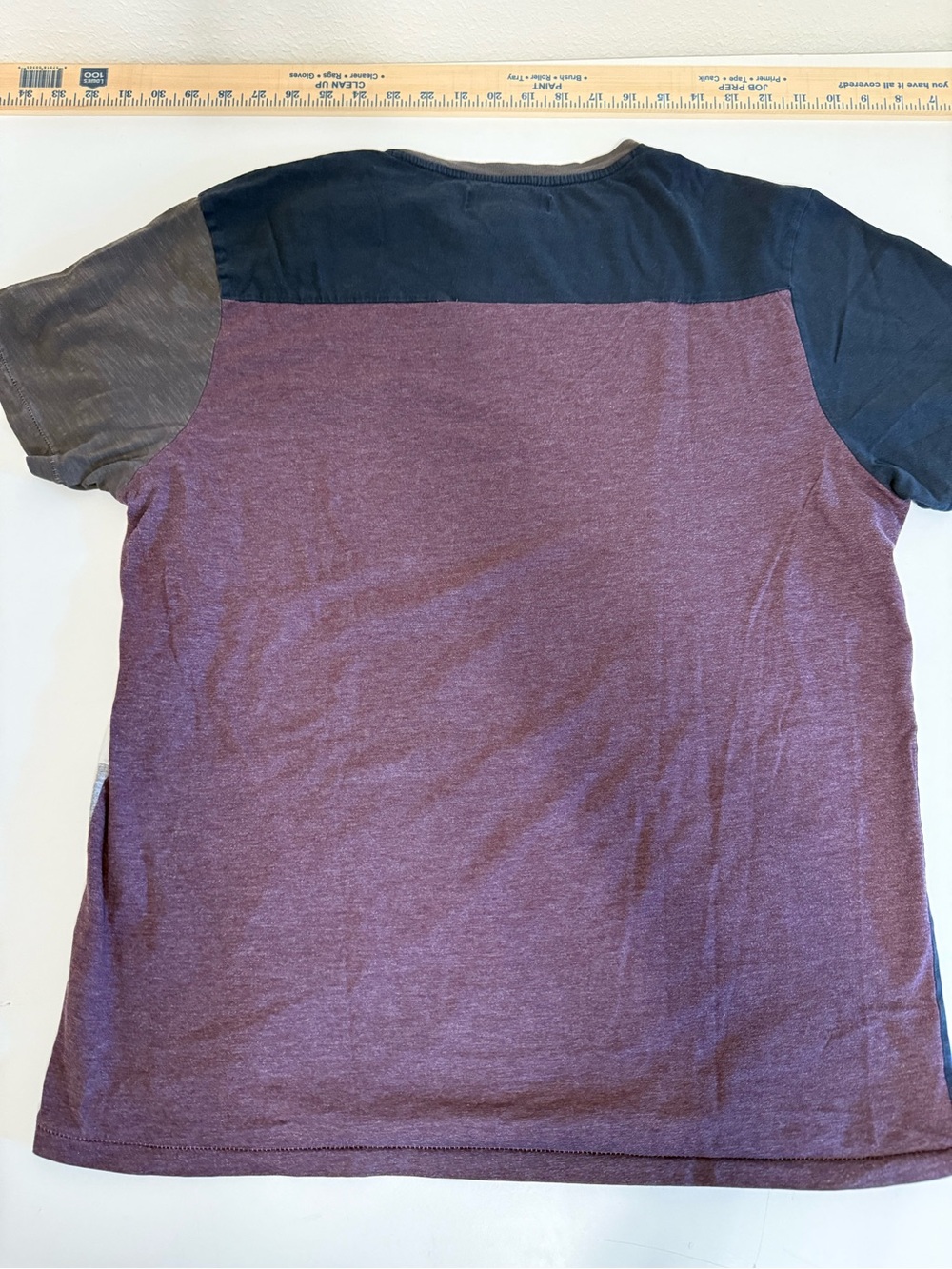 Desigual Men's Colorblock Tee in Burgundy, Black and Charcoal